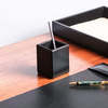 Dacasso Black Bonded Leather Pencil Cup AG-1410